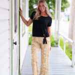 Mango Palazzo Off white and ochre