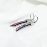 Boucle d'oreille impression Océanique magenta