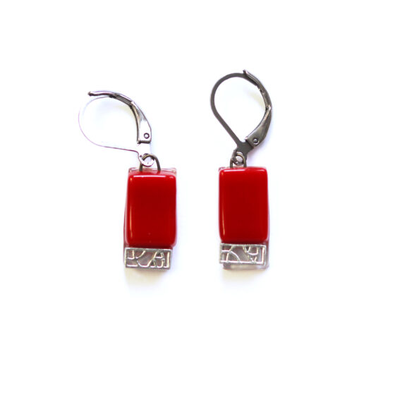 Boucles d'oreilles Mosaïk Rouge