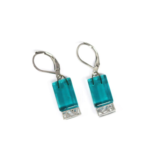 Boucles d'oreilles Mosaïk Sarcelle