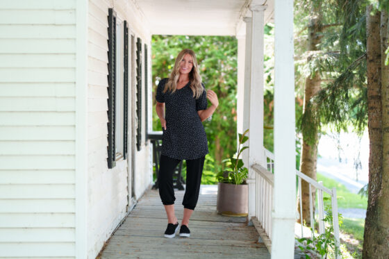 Tunique martini Pois noir et blanc