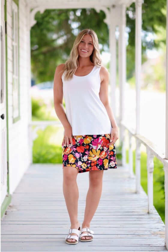 Jupe-cuissard cocktail Rouge orangé