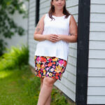 Jupe-cuissard cocktail Rouge orangé