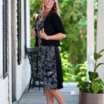 Robe Kir royal Floral noir et blanc