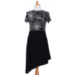 Robe Kir royal Floral noir et blanc