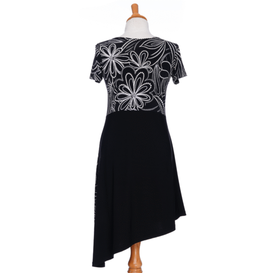 Robe Kir royal Floral noir et blanc