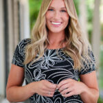 Robe Kir royal Floral noir et blanc