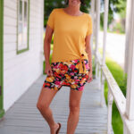 Jupe-cuissard cocktail Rouge orangé