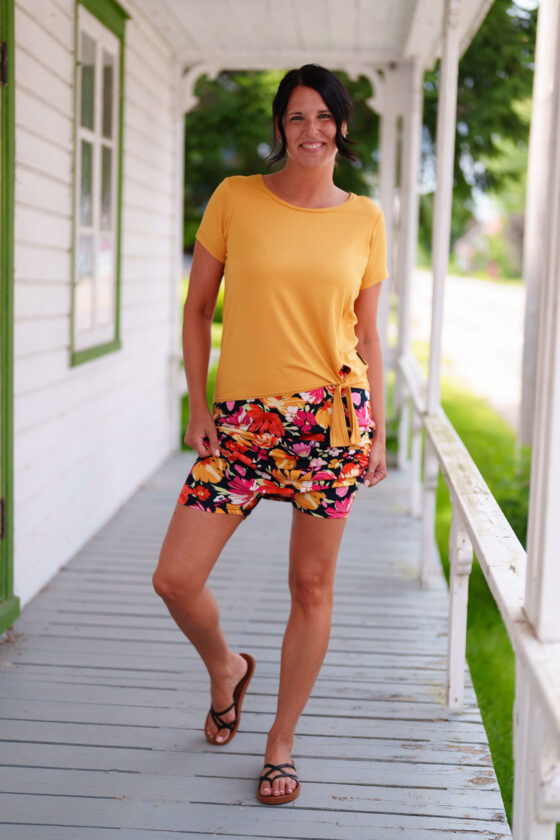 Jupe-cuissard cocktail Rouge orangé