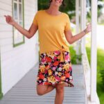 Jupe-cuissard cocktail Rouge orangé