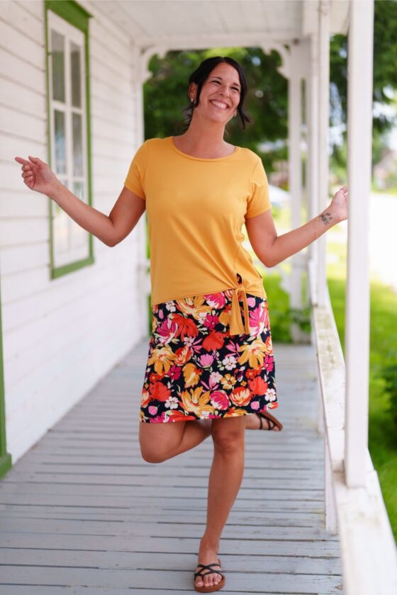 Jupe-cuissard cocktail Rouge orangé