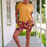 Jupe-cuissard cocktail Rouge orangé