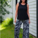 Coco palazzo Black and white floral 