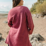 Cardigan tricot éthique coupe décontractée Framboise