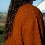 Cardigan tricot éthique coupe décontractée Rouille