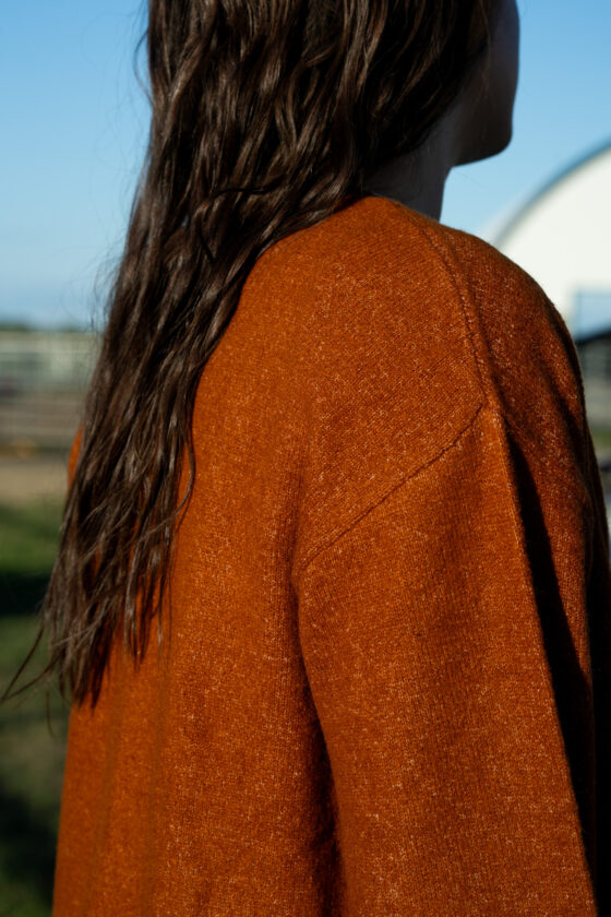 Cardigan tricot éthique coupe décontractée Rouille