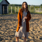 Cardigan tricot éthique coupe décontractée Rouille