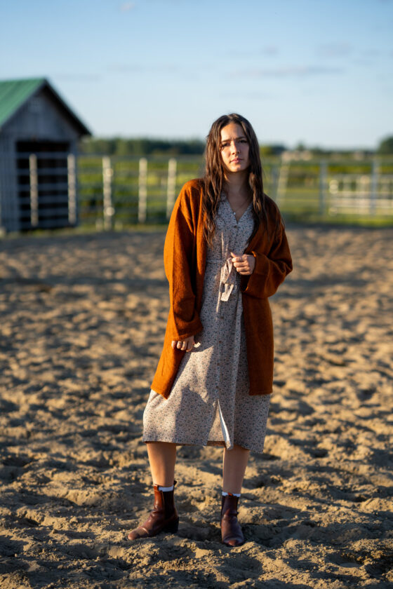 Cardigan tricot éthique coupe décontractée Rouille