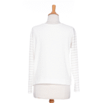 Collins reversible sweater Striped sand and white