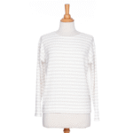 Collins reversible sweater Striped sand and white