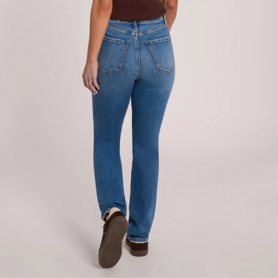 Jeans Emily taille haute Bleu