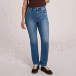 Jeans Emily taille haute Bleu