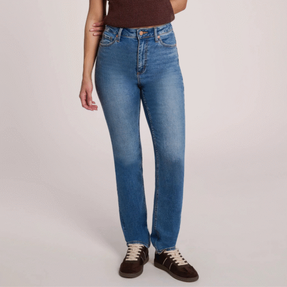 Jeans Emily taille haute Bleu