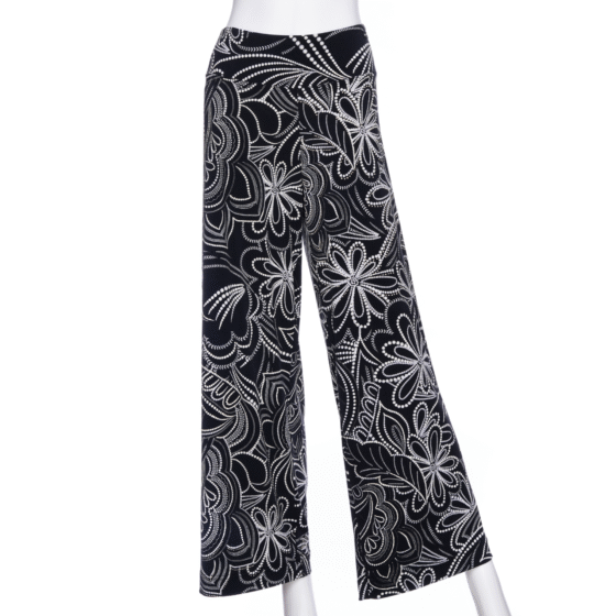 Coco palazzo Black and white floral 