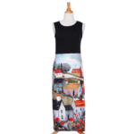 7/8 Mimosa dress Black and landscape