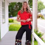 T-shirt tropical Rouge