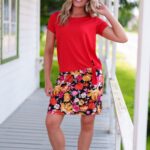 T-shirt tropical Rouge