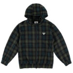 Veste bomber en laine Tartan vert et marine