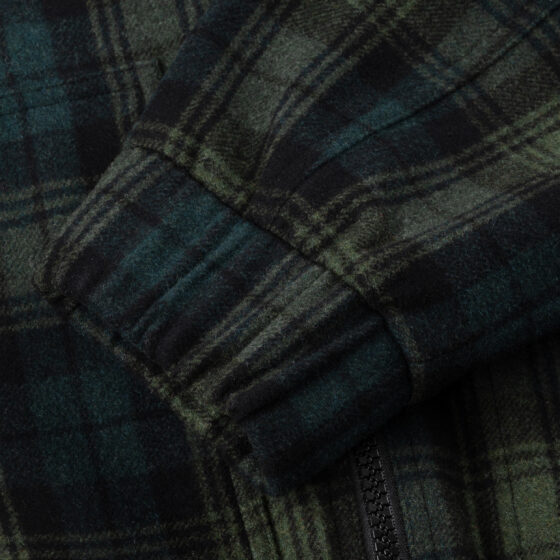 Veste bomber en laine Tartan vert et marine