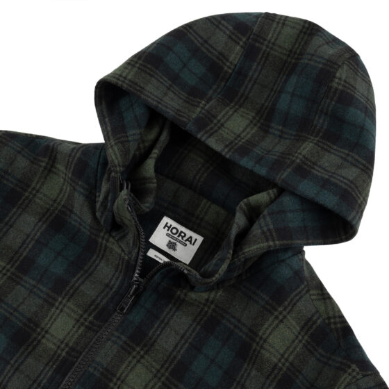 Veste bomber en laine Tartan vert et marine