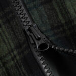 Veste bomber en laine Tartan vert et marine