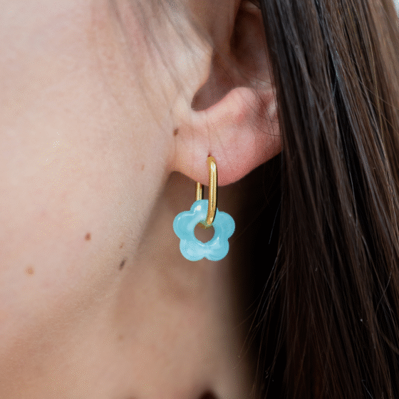 Boucles d'oreilles fleur or Sauge