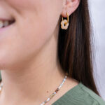 Boucles d'oreilles fleur or Saumon