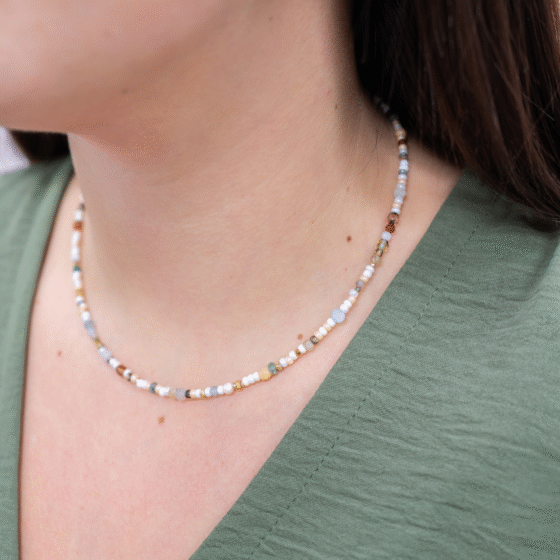 Collier de perles colorées Vert