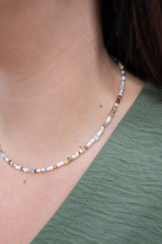 Collier de perles colorées Vert
