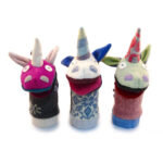 Marionnette licorne Laine recyclée