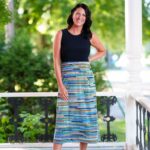 Robe 7/8 mimosa Marine et mailles