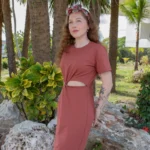 Robe t-shirt twist Coucher de soleil