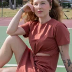 Robe t-shirt twist Coucher de soleil