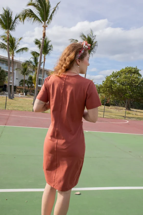 Robe t-shirt twist Coucher de soleil