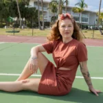 Robe t-shirt twist Coucher de soleil