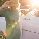 Robe t-shirt twist Vert sauge