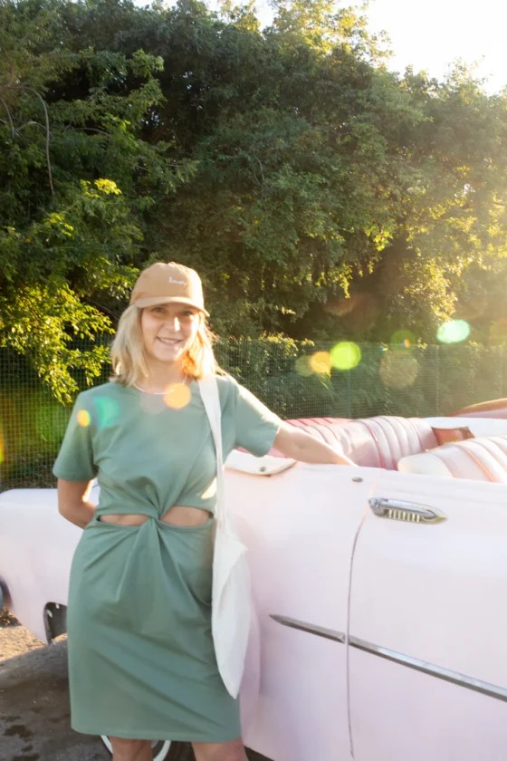 Robe t-shirt twist Vert sauge