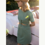 Robe t-shirt twist Vert sauge