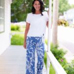 Palazo coco Bleu denim et blanc