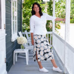 Jupe 7/8 fiesta Marguerites blanc